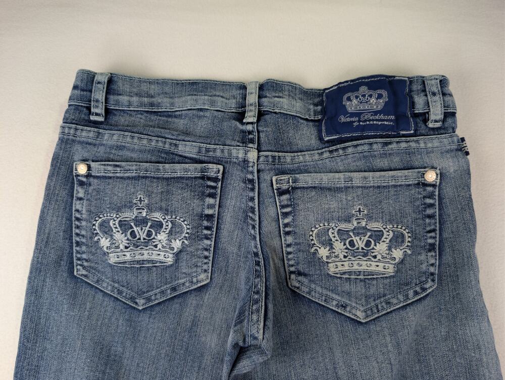Victoria Beckham Rock & Republic Madrid Crown Y2K Bootcut Jeans 29